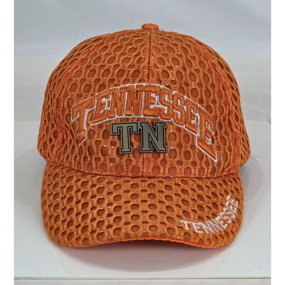 Tennessee Volunteers Hat Cap Adjustable Orange Full Mesh TN Metal Logo Vols NCAA